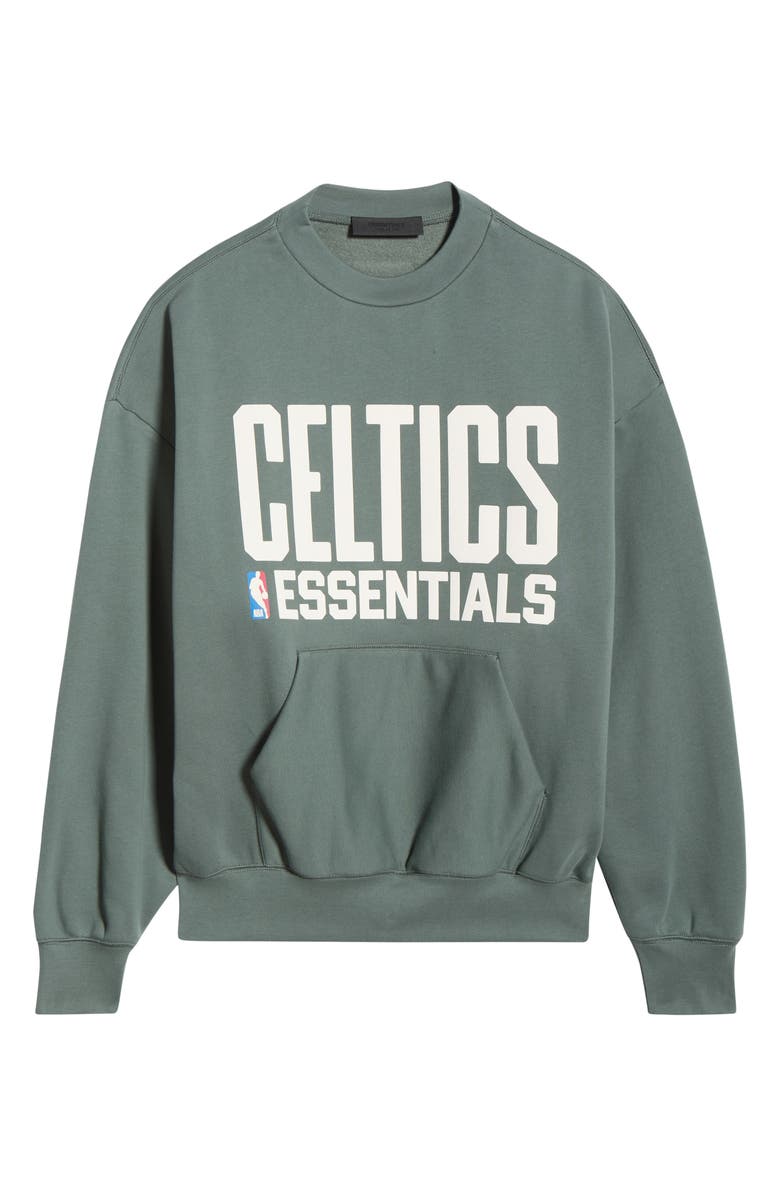 Fear of God Essentials x NBA Celtics Sports Fit Crewneck Sweatshirt, Alternate, color, Balsam Green