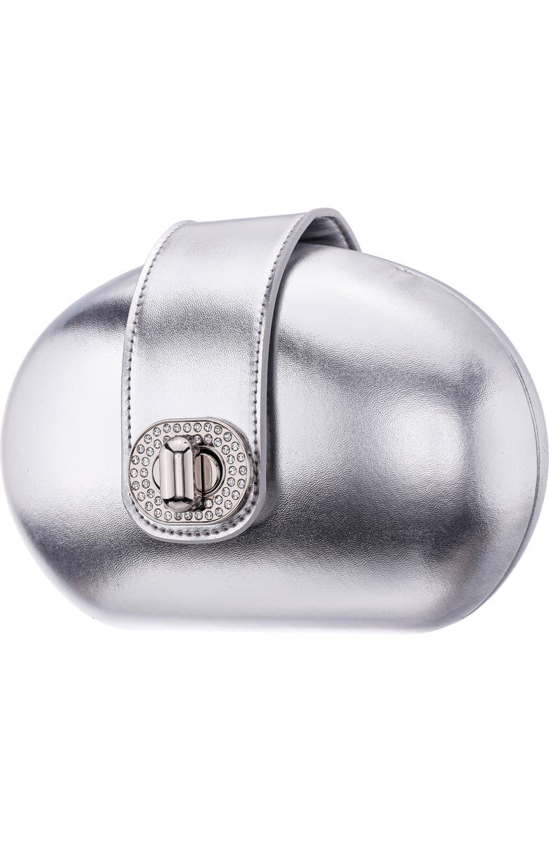 Nina Agatha Frame Clutch, Alternate, color, Silver