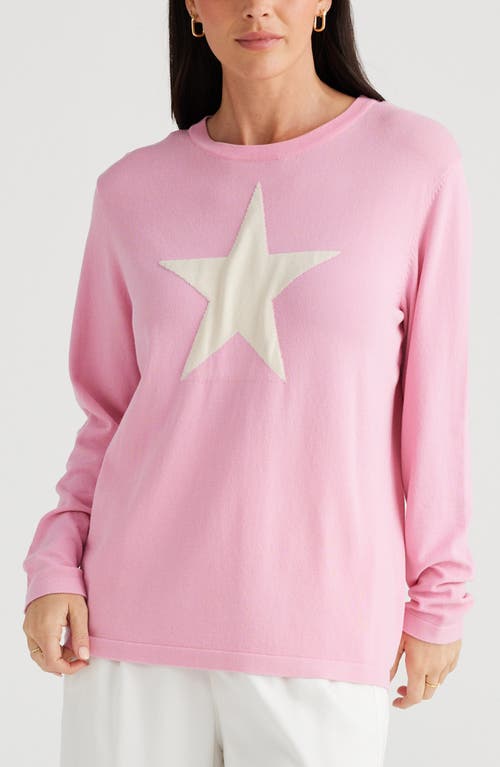 Brave+True Petra Star Knit Top in Pink 