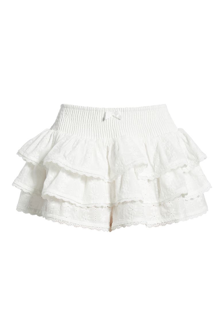 Ruru Ruffle Eyelet Lace Skort, Alternate, color, WHITE