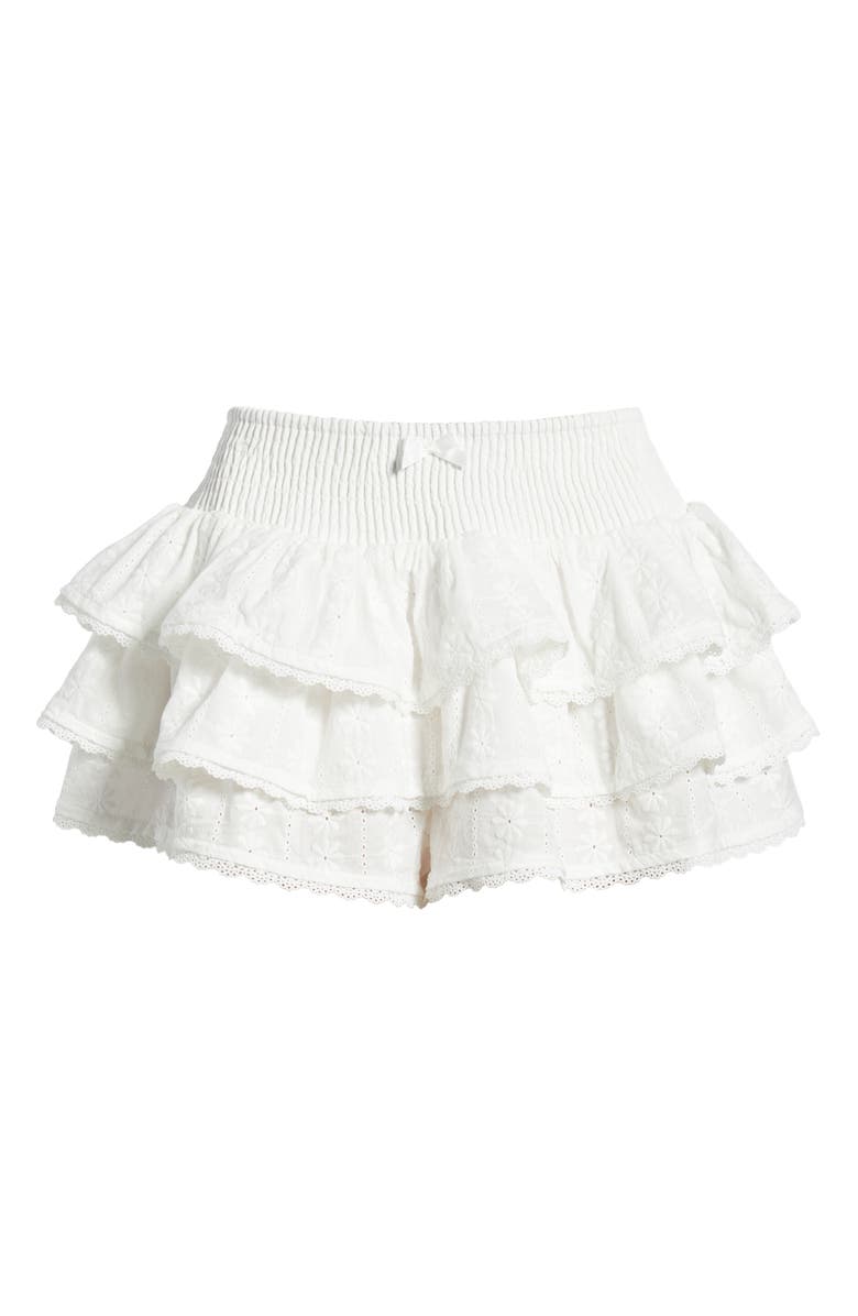 Princess Polly Ruru Ruffle Eyelet Lace Skort, Alternate, color, White