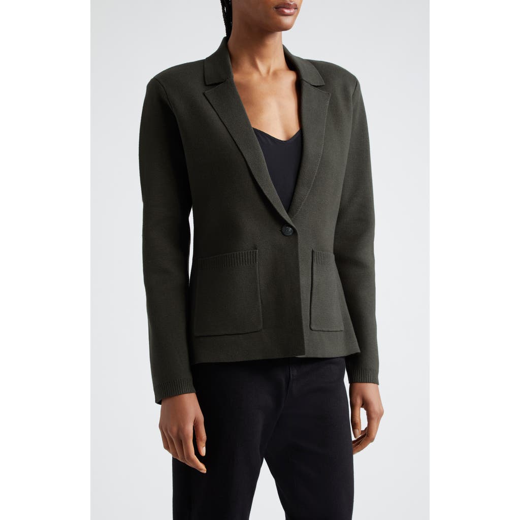 L Agence L'agence Lacey Knit Blazer In Deep Olive