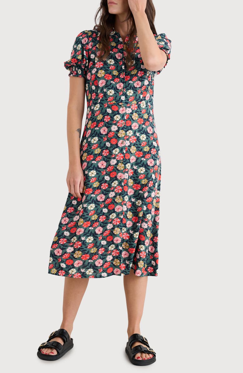 Seasalt Cornwall Bridget Print A-Line Shirtdress, Main, color, Winding Petunias Grove