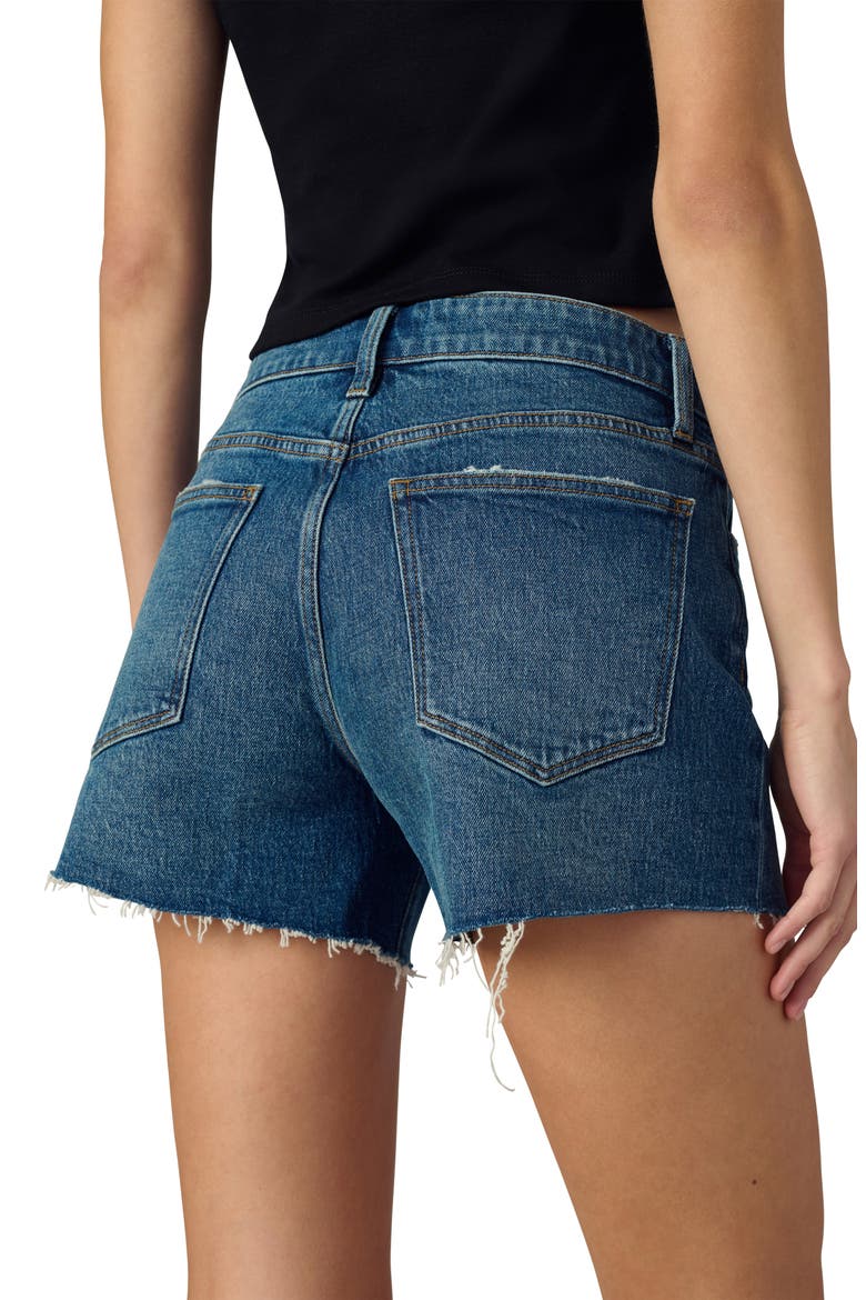 The Jessie Raw Hem Relaxed Denim Shorts, Alternate, color, BAD APPLE