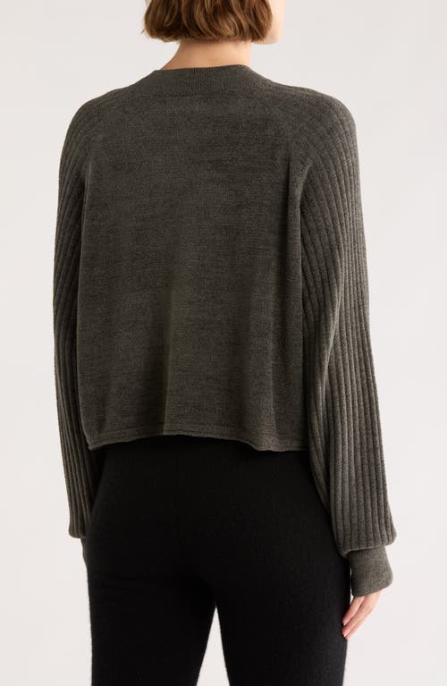 Barefoot Dreams ® Cozychic® Ultra Lite® Mock Neck Crop Sweatshirt In Gray