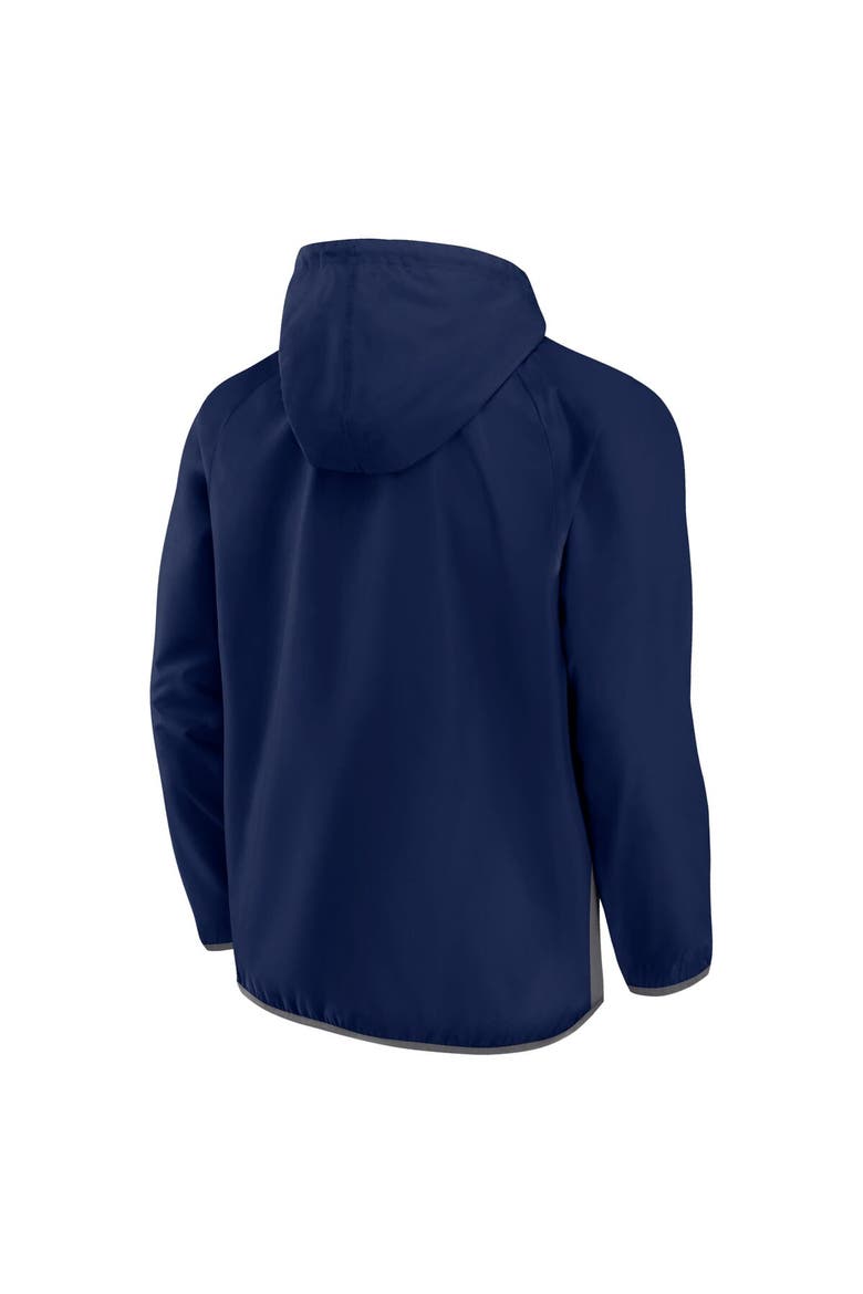 Men's Fanatics Branded  Navy/Gray Memphis Grizzlies Anorak Flagrant Foul Color-Block Raglan Hoodie Half-Zip Jacket, Alternate, color, Navy