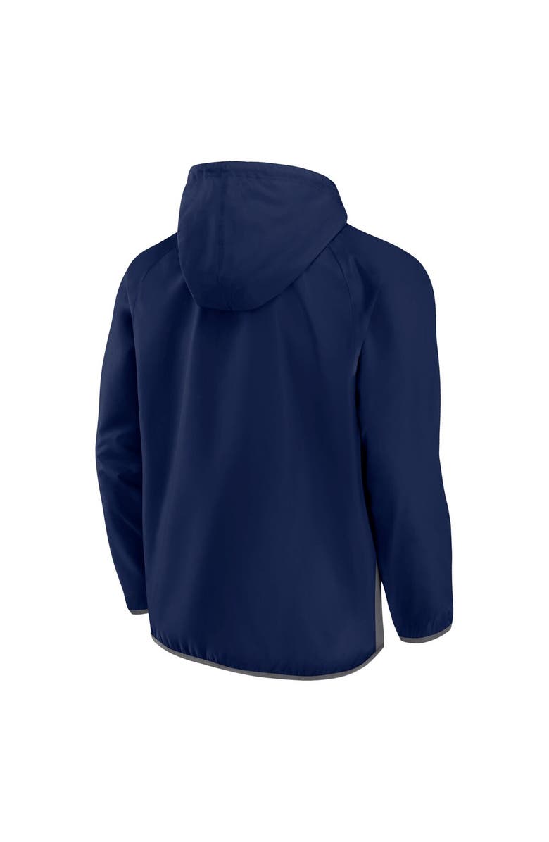 FANATICS Men's Fanatics Branded Navy/Gray Memphis Grizzlies Anorak Flagrant Foul Color-Block Raglan Hoodie Half-Zip Jacket, Alternate, color, Navy