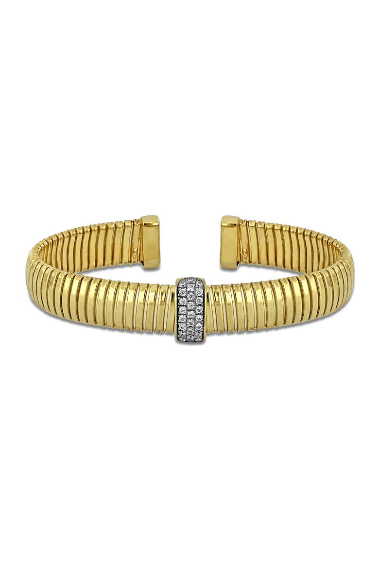 Cubic Zirconia Omega Bangle Bracelet, Main, color, Yellow-Plated