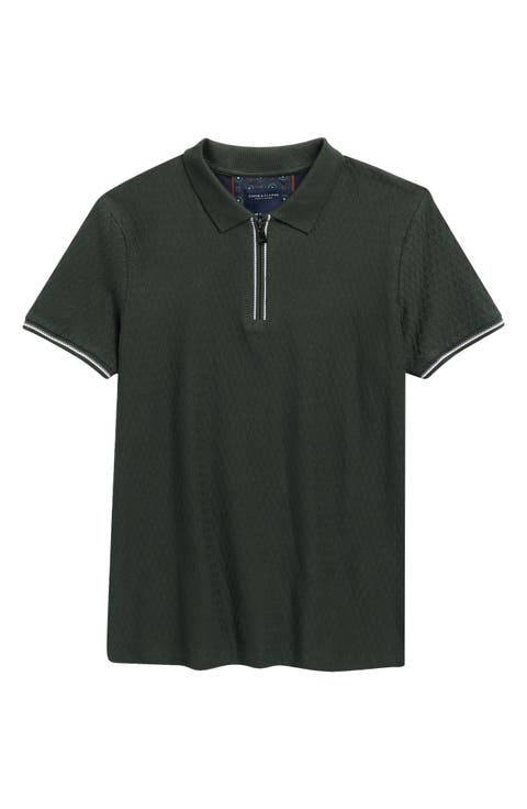Kids' Geometric Quarter Zip Polo (Big Kid)
