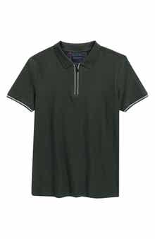 DENIM AND FLOWER Kids' Geometric Quarter Zip Polo