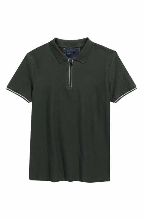 DENIM AND FLOWER Kids' Geometric Quarter Zip Polo