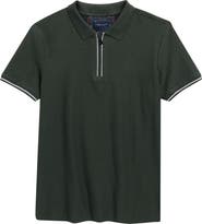 DENIM AND FLOWER Kids' Geometric Quarter Zip Polo