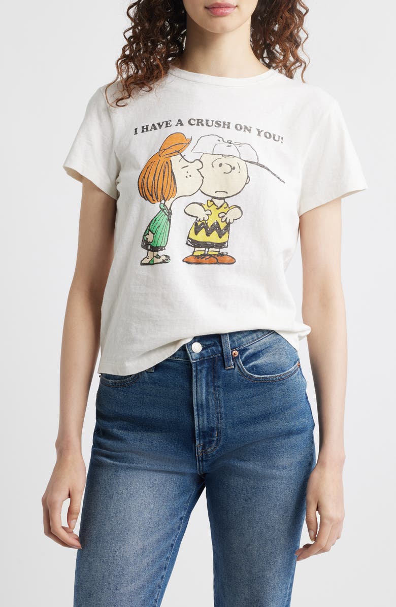 Re/Done I Have A Crush On You Cotton Graphic T-Shirt, Main, color, Vintage White