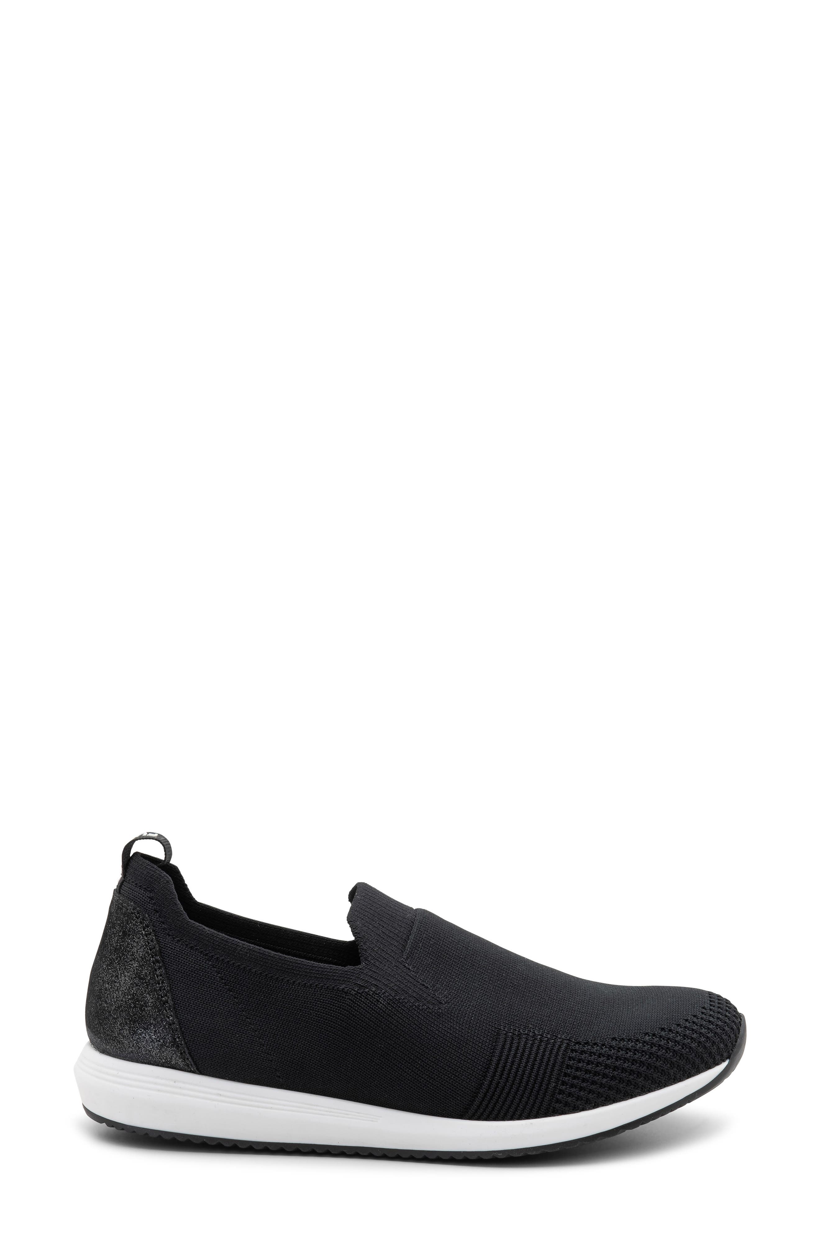 ara Leena II Slip-On Sneaker, Alternate, color, Black Wovenstretch