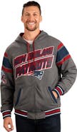 G-III SPORTS BY CARL BANKS Men's G-III Sports by Carl Banks Navy/Gray New England Patriots Extreme Full Back Reversible Hoodie Full-Zip Jacket