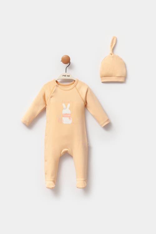 Moi Noi Lovely Bunny One-piece Set In Orange