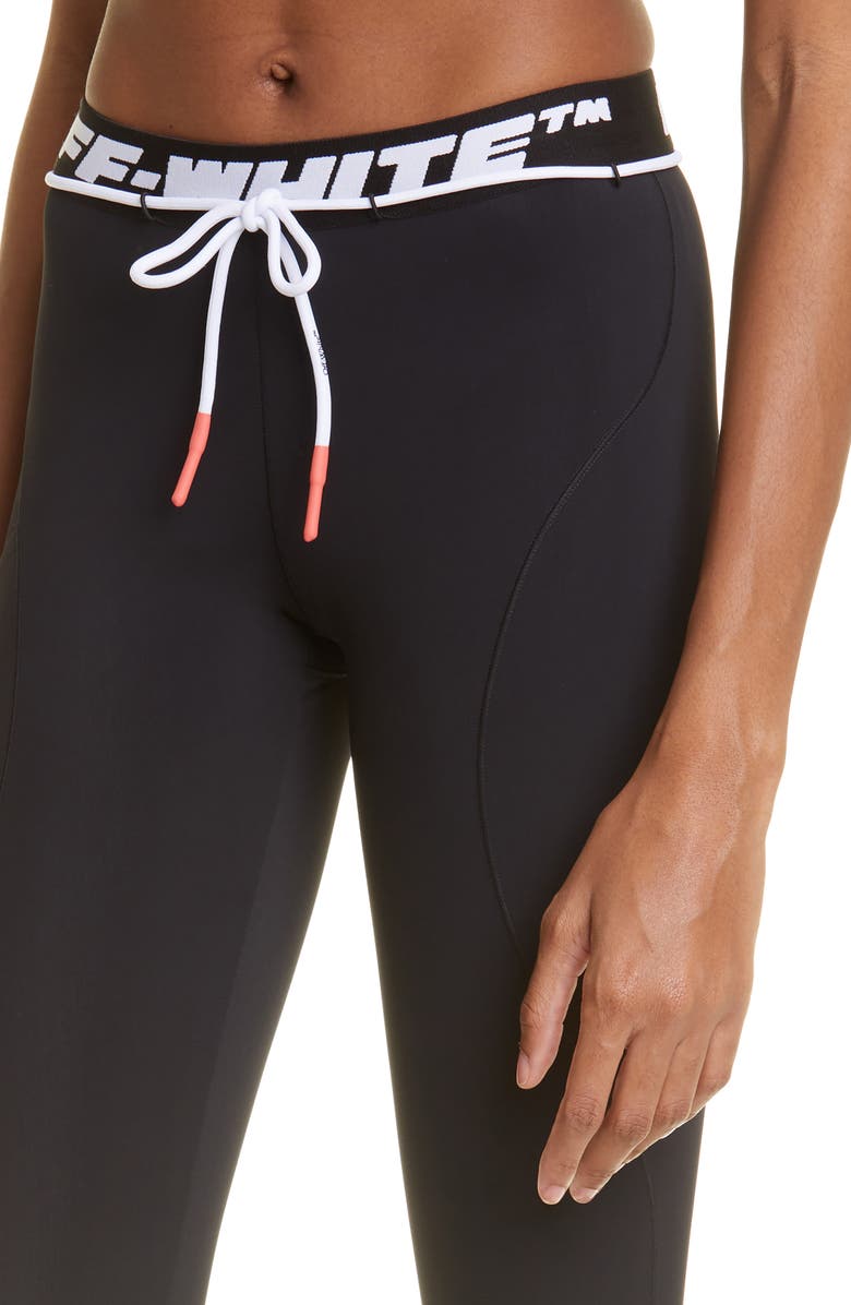 Off-White Athletic Logo Band Leggings, Alternate, color, 