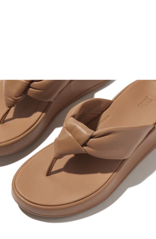 Fitflop F-mode Knot Platform Wedge Flip Flop In Brown