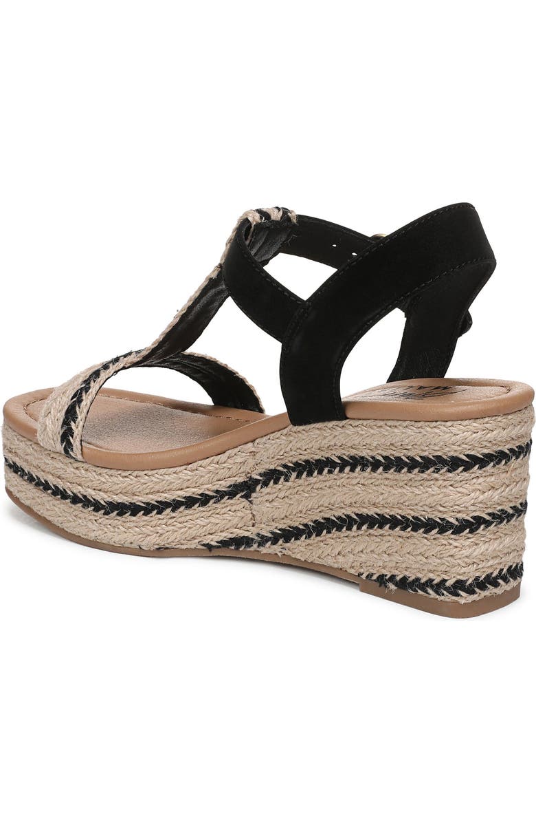 Blowfish Malibu Annika T-Strap Espadrille Wedge Sandal, Alternate, color, Natural Black Jute/ Nubuck