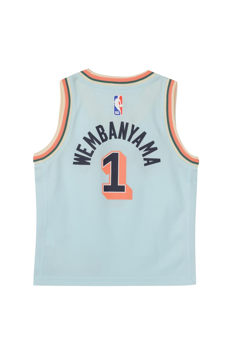 Nike Preschool Nike Victor Wembanyama Light Blue San Antonio Spurs 2024/25 Swingman Player Jersey - City Edition, Alternate, color,