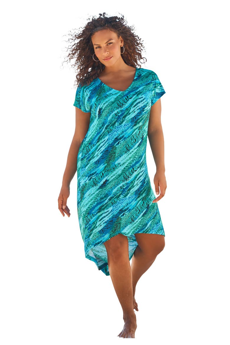 High-Low Cover Up, Main, color, BLUE MIXED ANIMAL