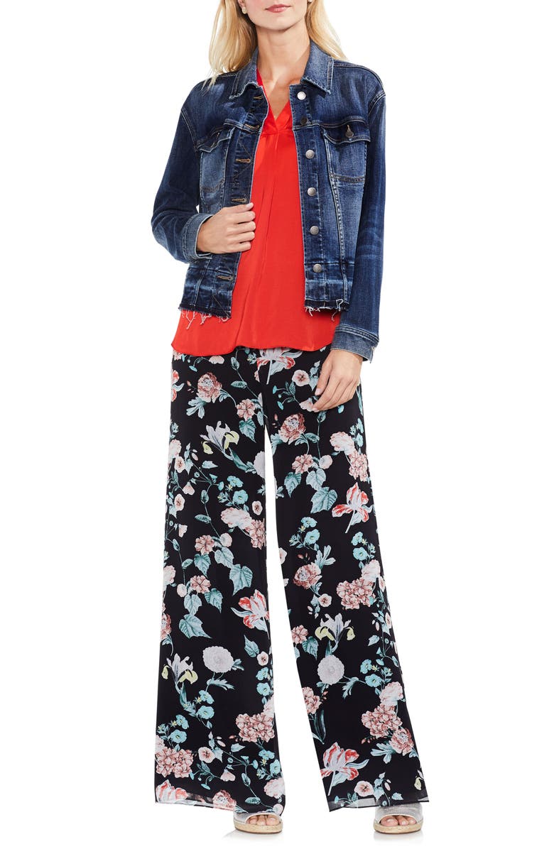 Vince Camuto Indigo Released Hem Denim Jacket, Alternate, color, 