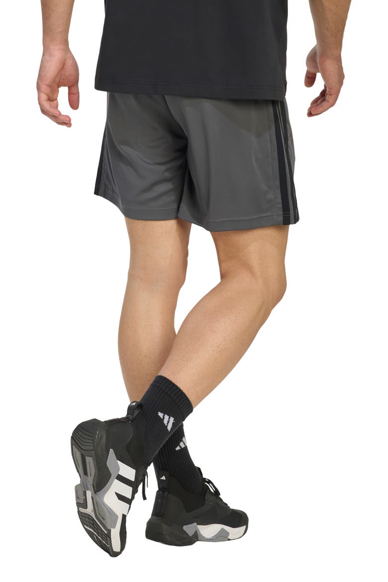 Essentials 3-Stripes Shorts, Alternate, color, GREY FIVE/ BLACK