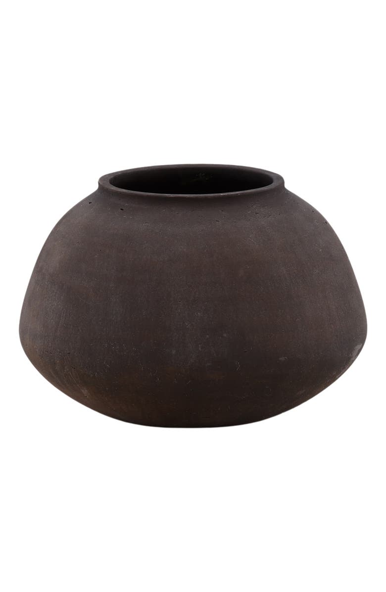 Dovetail Furniture Aria Cement Outdoor Vase, Main, color, Brown