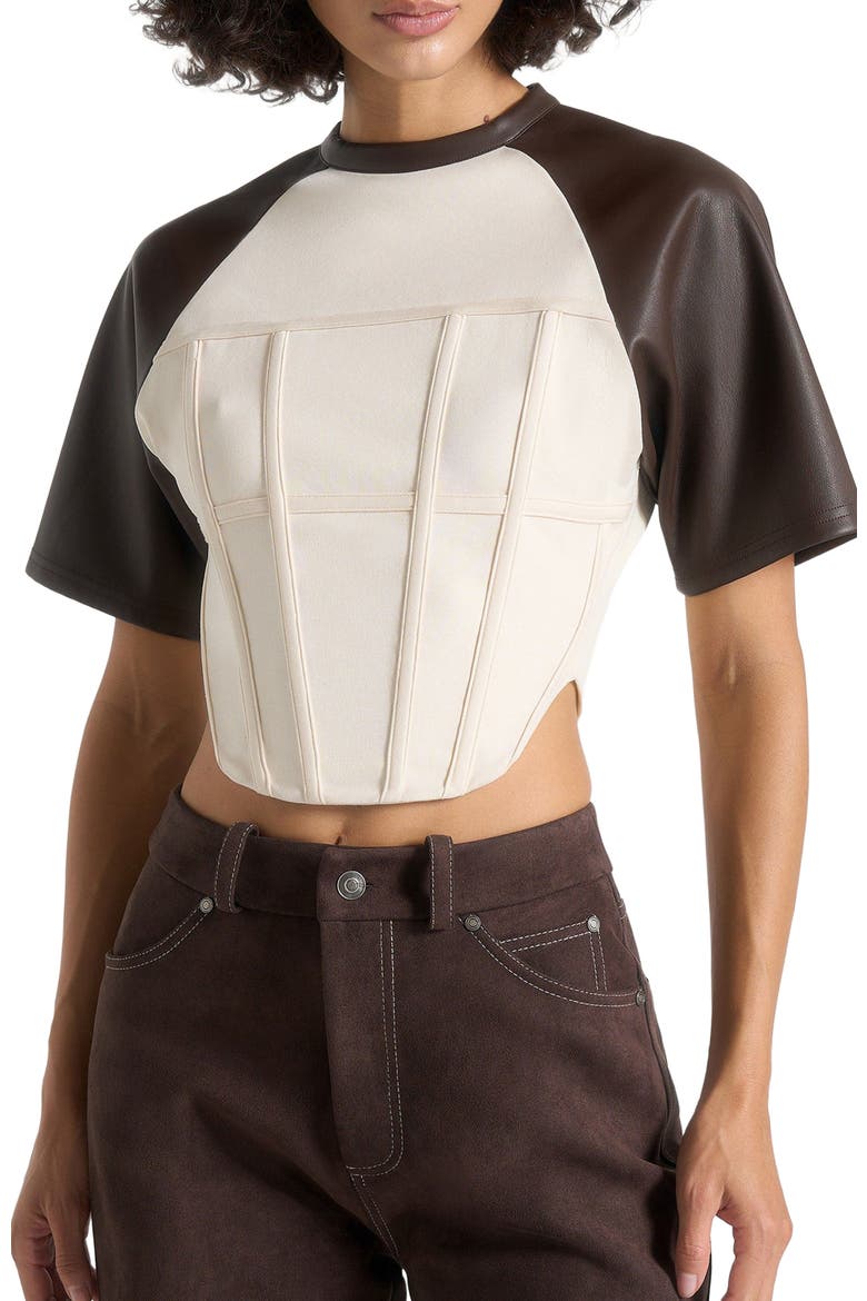 Juline Corset T-Shirt, Alternate, color, Cream