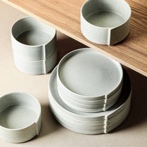 Stone Lain Bao Stoneware 12-piece Dinnerware Set In White