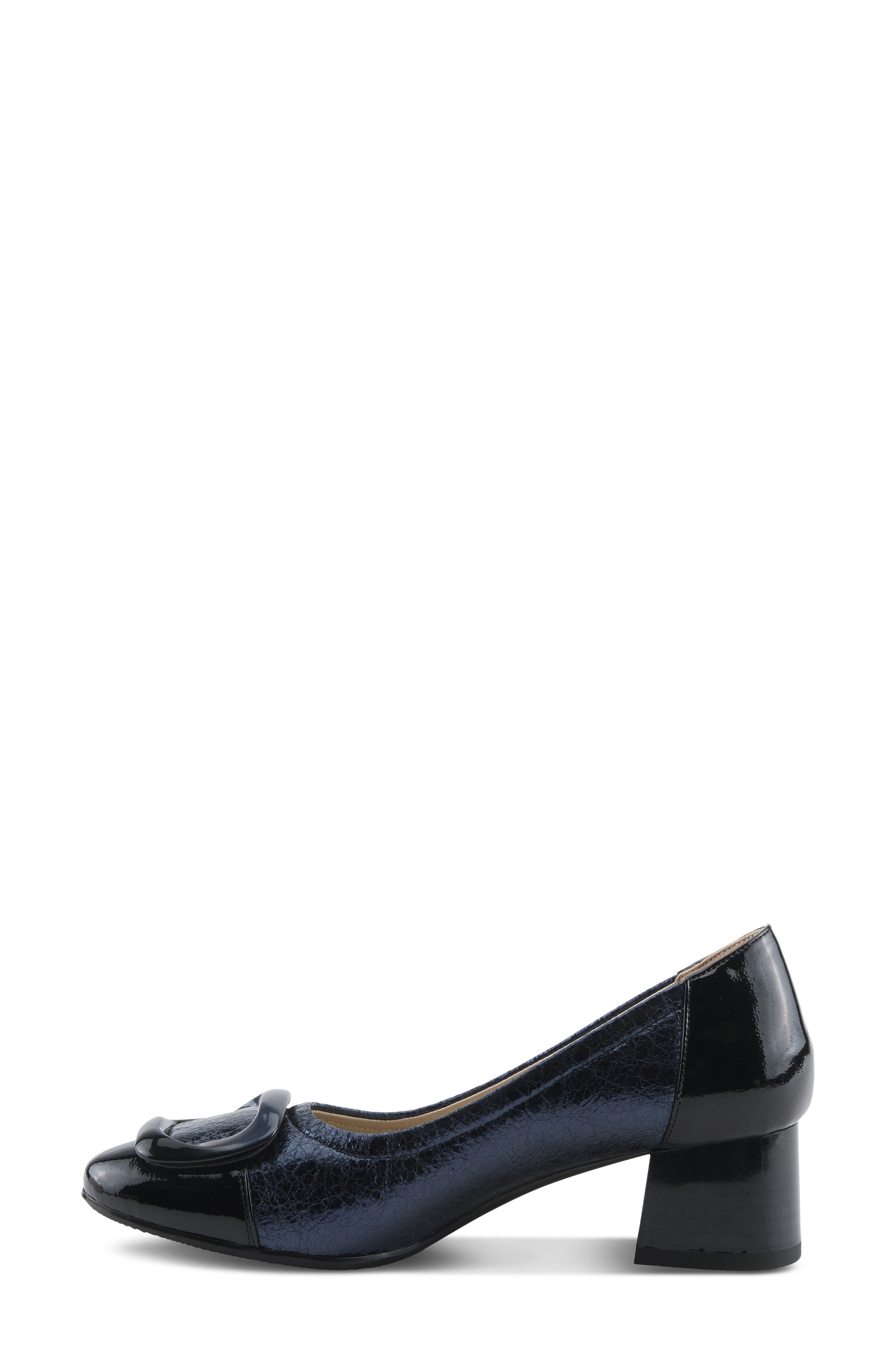 Babysteps Two-Tone Cap Toe Pump, Alternate, color, NAVY METALLIC
