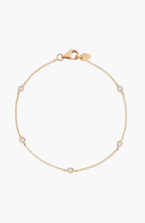 Lab Grown Sapphire Station Bracelet