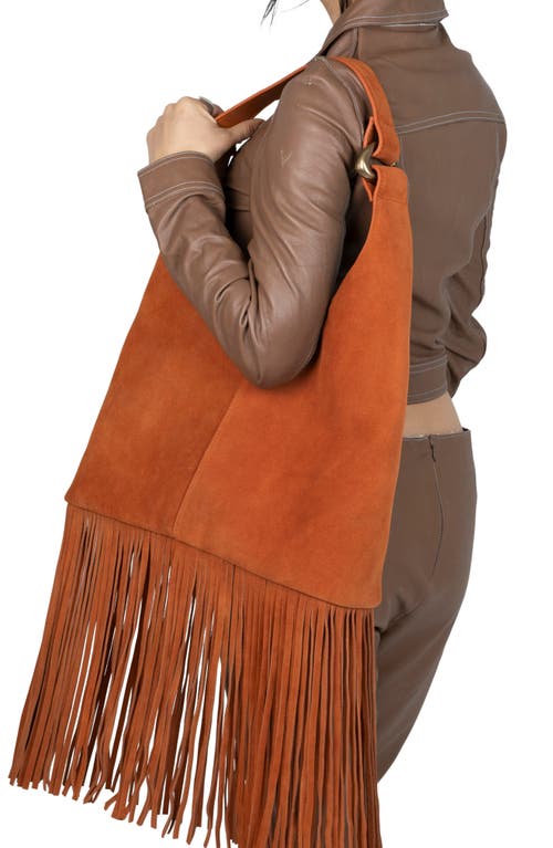 Jeffrey Campbell Wonders Suede Shoulder Bag In Orange Suede