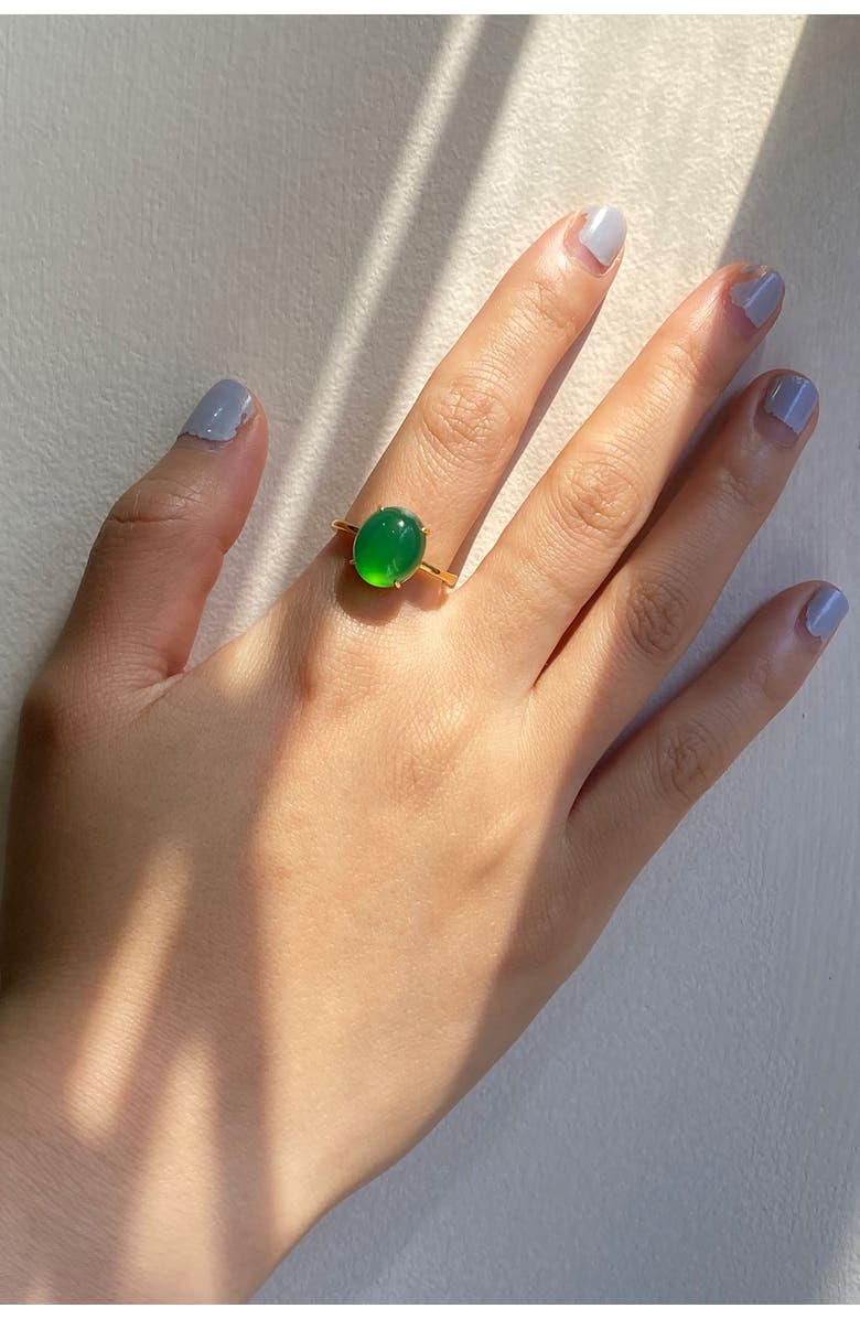 seree Dew Green jade stone ring, Alternate, color, Bright Green