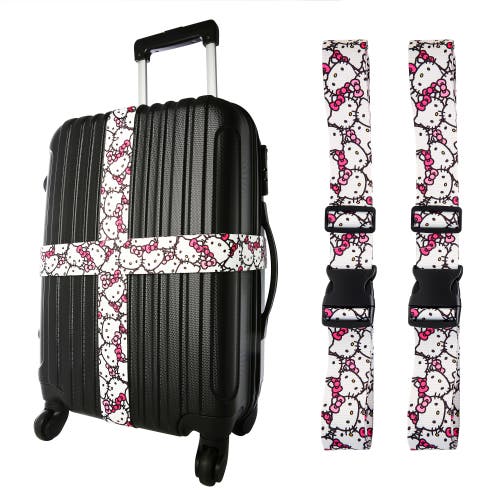 Hello Kitty Luggage Strap, 2-piece Set In Black