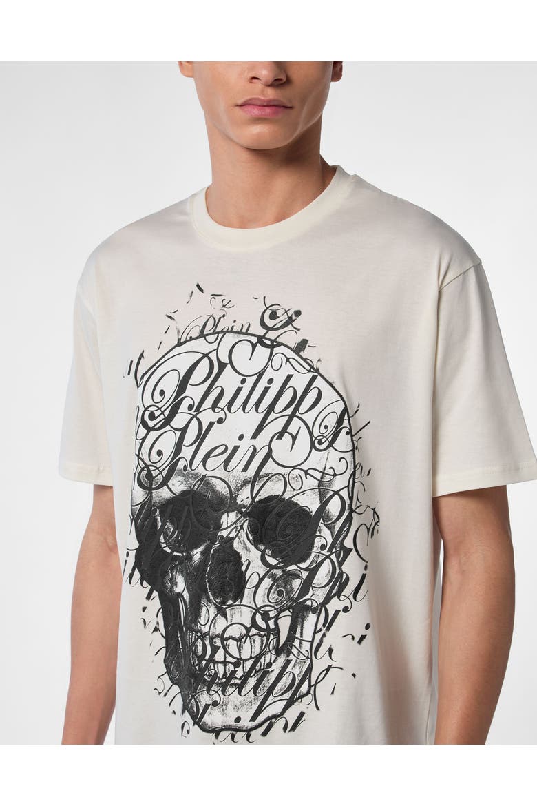 T-shirt Round Neck Ss Coursive Men, Alternate, color, OffWhite