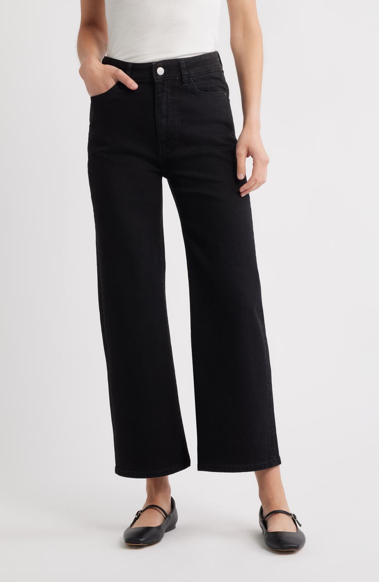WARP+WEFT High Waist Crop Wide Leg Jeans, Main, color, Inkwell