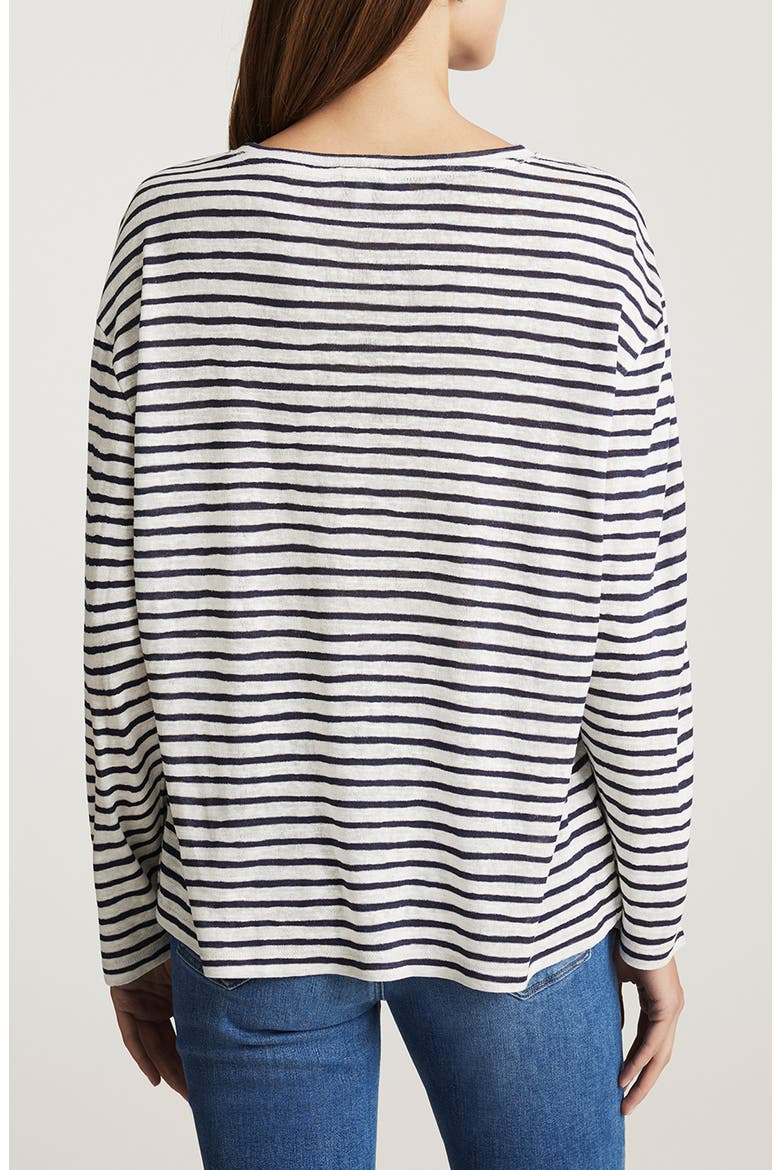 Stripe Long Sleeve T-Shirt, Alternate, color, NAVY BLAZER STRIPE