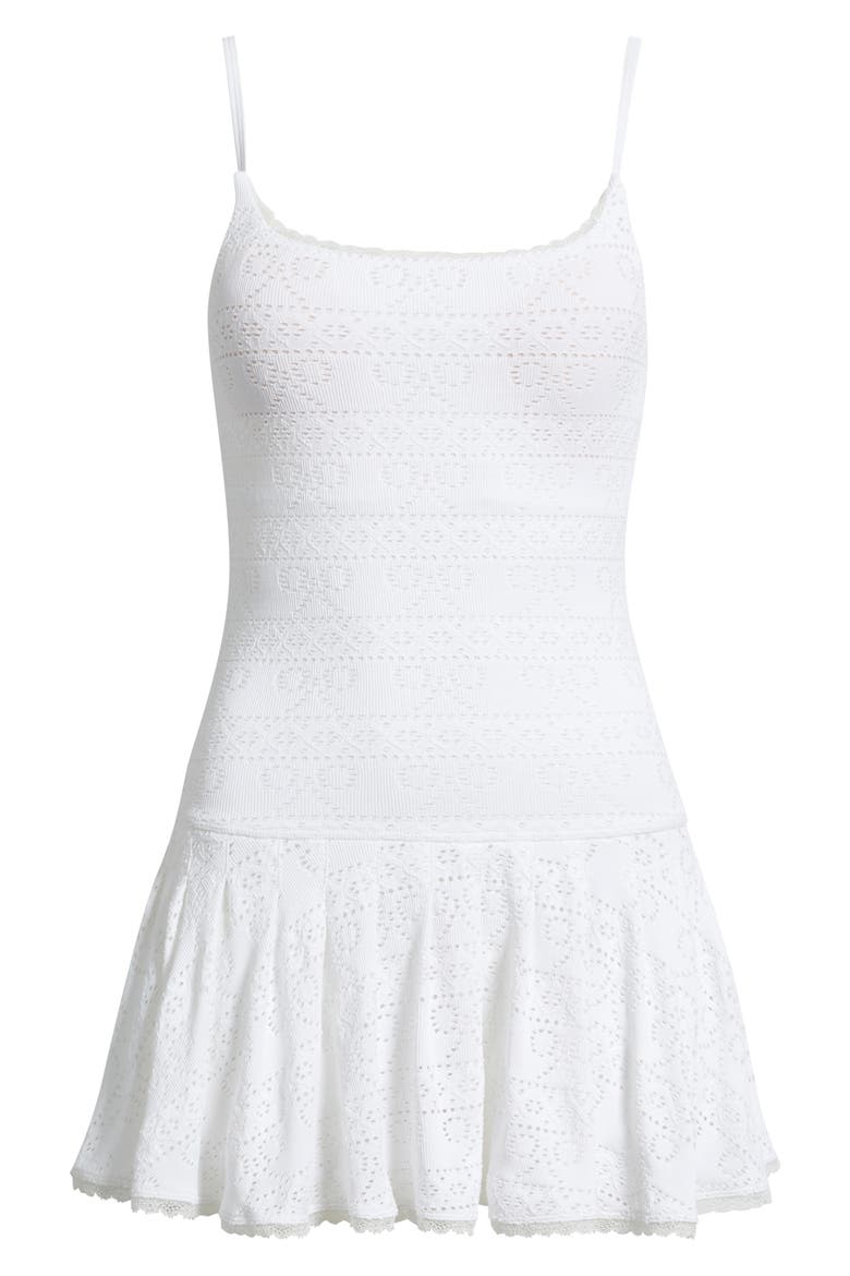 Leala Eyelet Knit Minidress, Alternate, color, TRUE WHITE