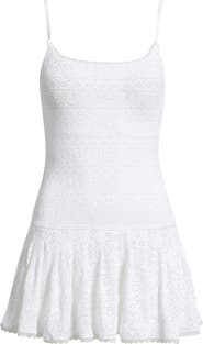 LoveShackFancy Leala Eyelet Knit Minidress
