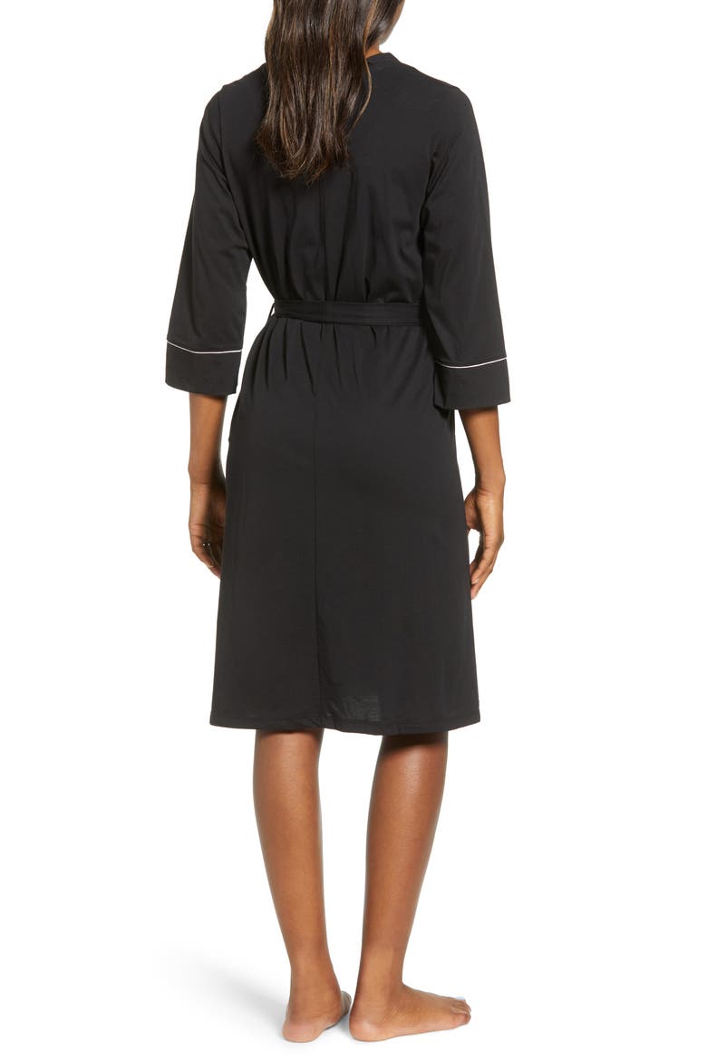 Mama Embroidered Maternity/Nursing Robe, Alternate, color, BLACK