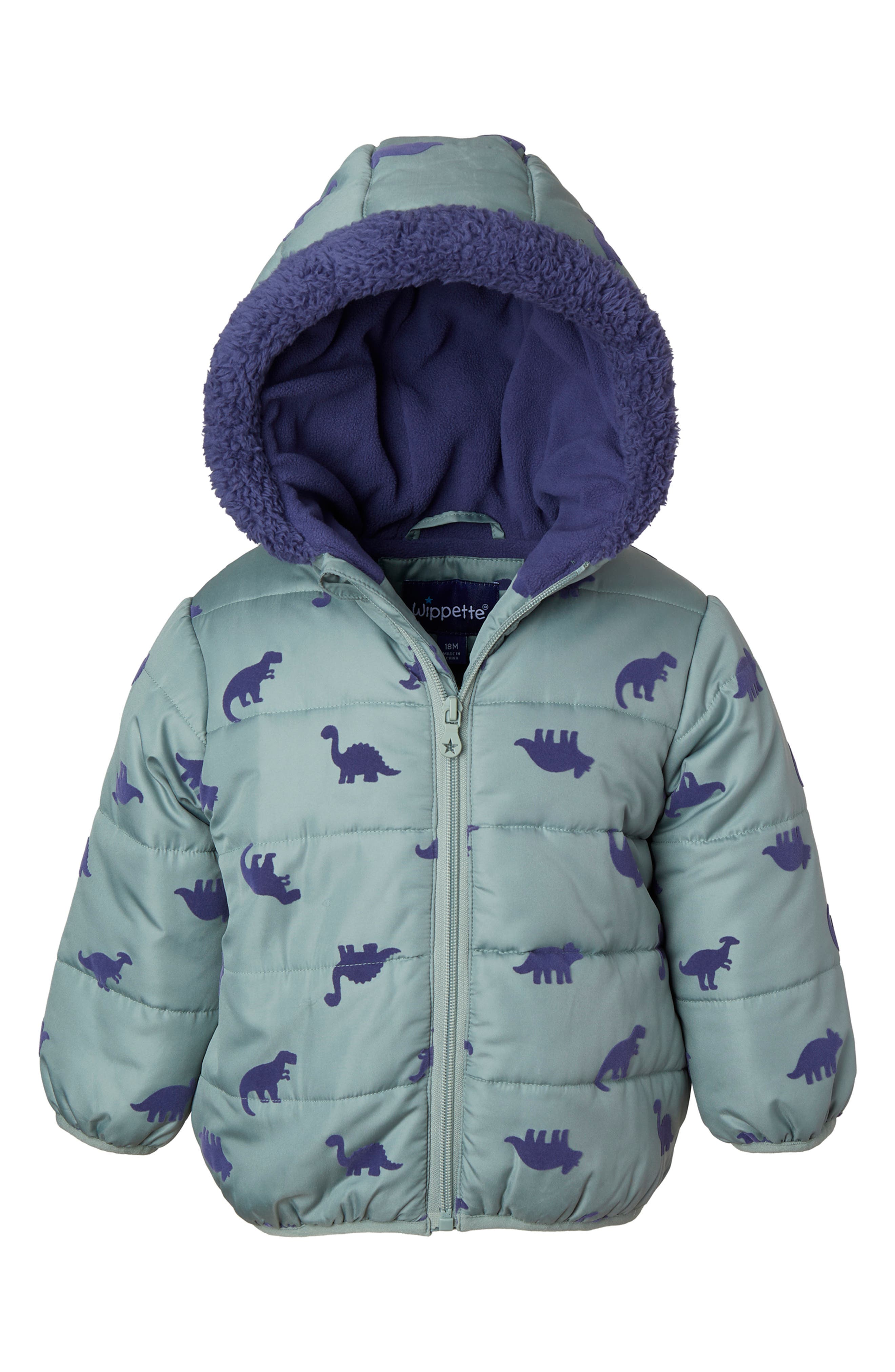 Dinosaur Flocking Quilted Jacket