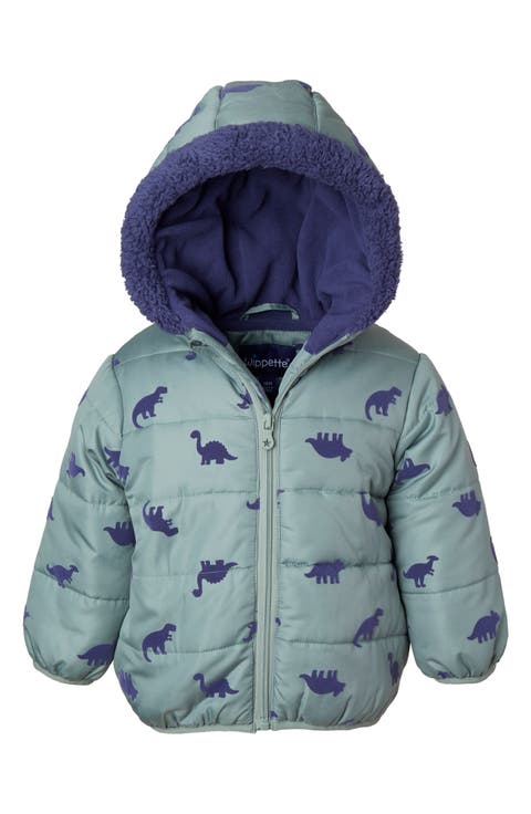 Dinosaur Flocking Quilted Jacket