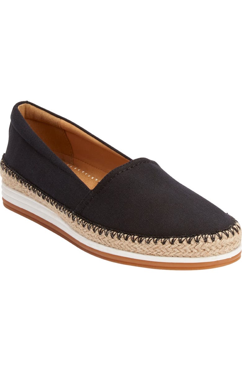 Comfortview The Spencer Slip On Flat, Main, color, Black