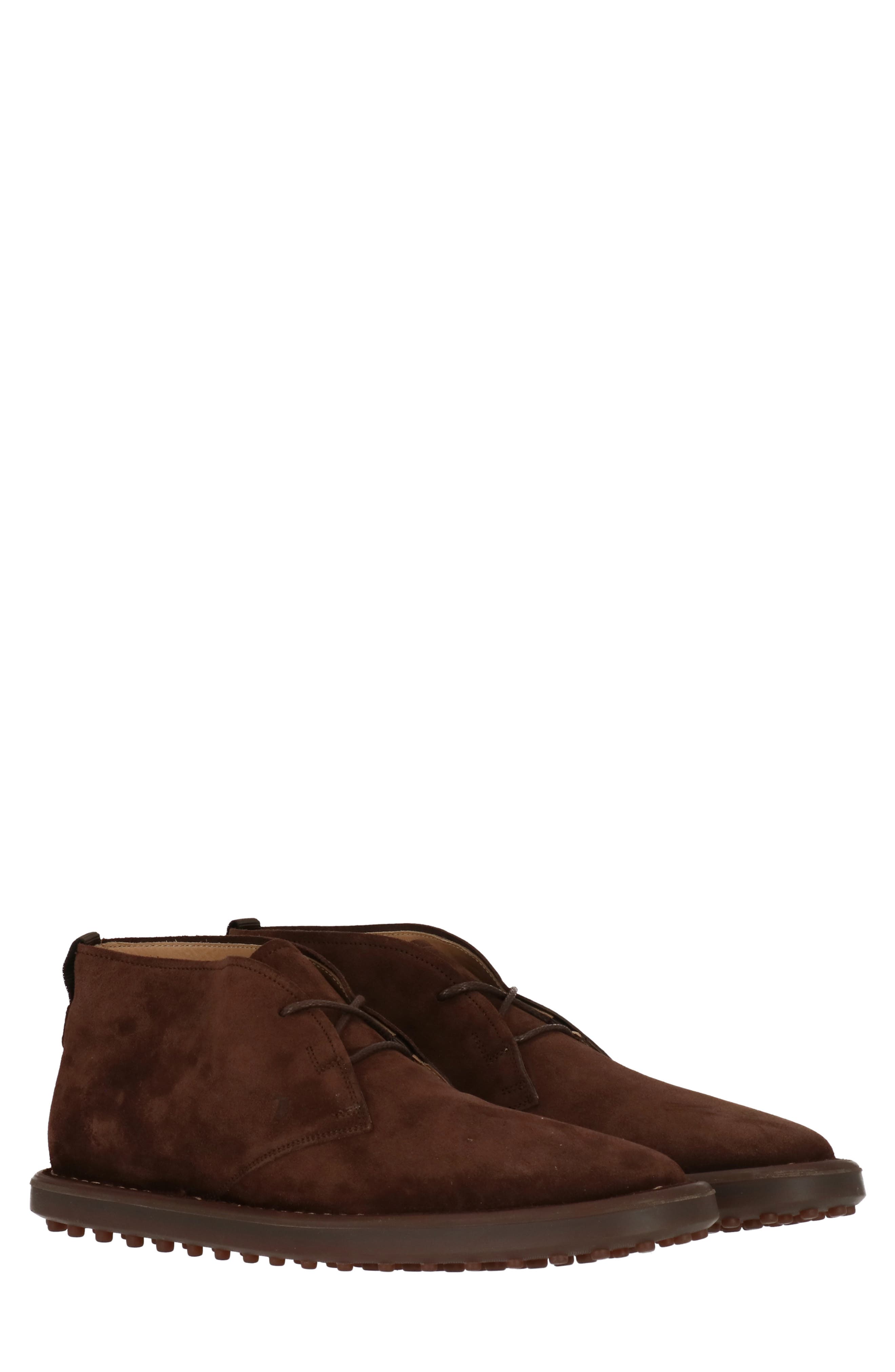 Tod's Ideal Suede Chukka Boot, Main, color, Dark Brown
