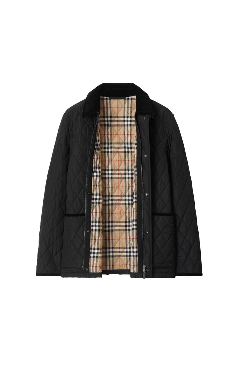 Burberry Quilted Nylon Barn Jacket, Alternate, color, Black