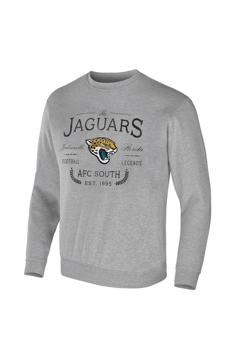 NFL X DARIUS RUCKER Men's NFL x Darius Rucker Collection by Fanatics Heather Gray Jacksonville Jaguars Pullover Sweatshirt, Alternate, color, 