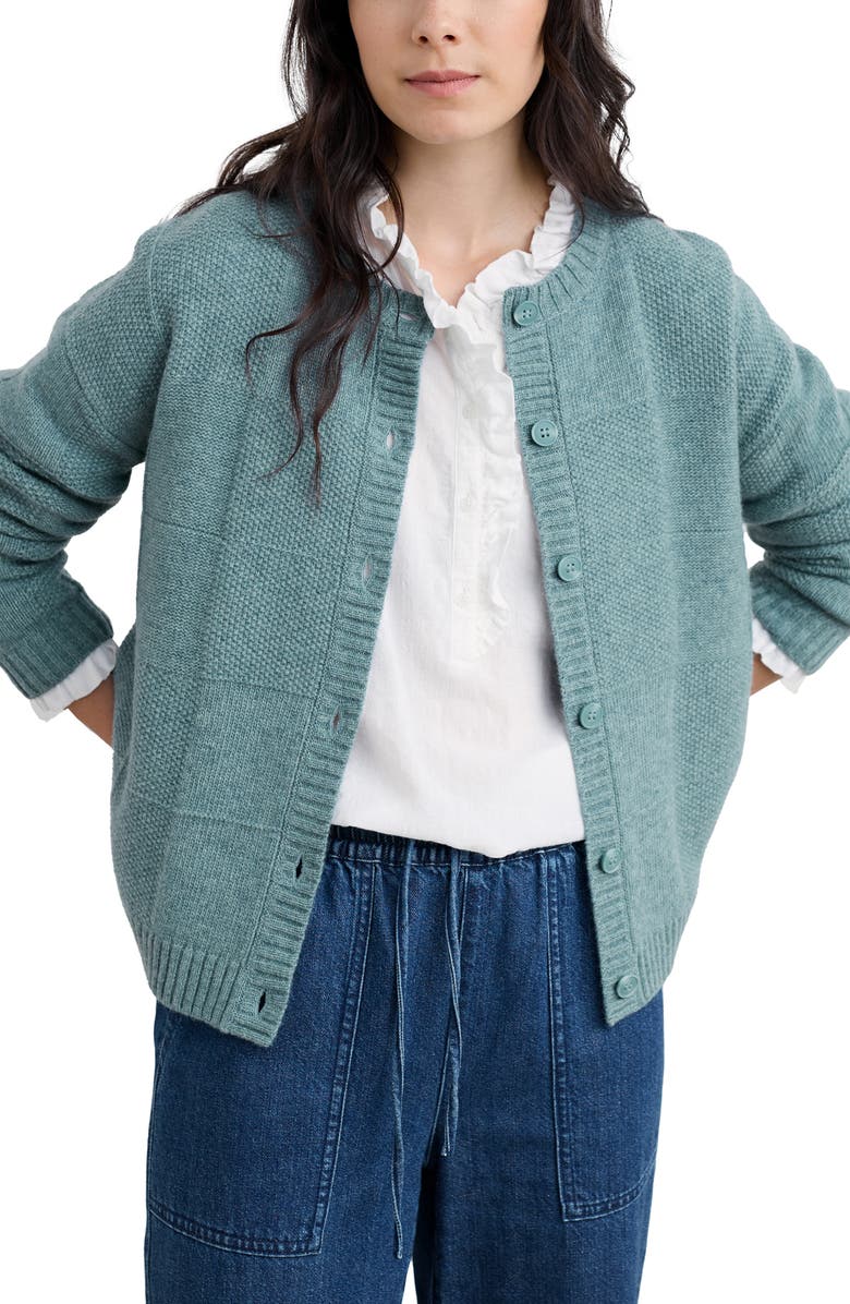Seasalt Cornwall Coweth Merino Wool Blend Cardigan, Main, color, Lichen
