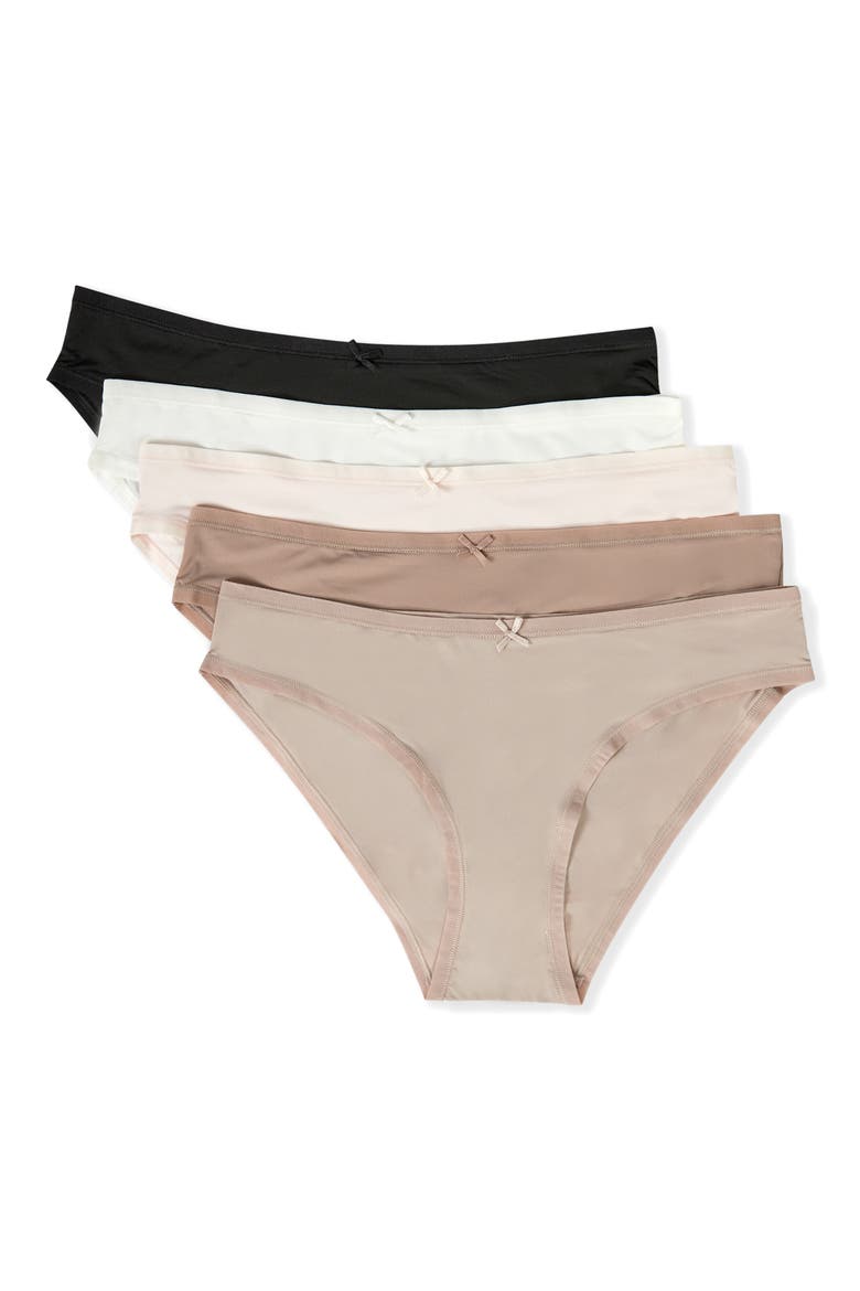 Jack 5-Pack Microfiber Bikini Panties, Main, color, MULTICOLOR