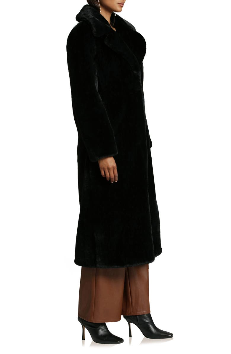 Avec Les Filles Notch Collar Faux Fur Coat, Alternate, color,